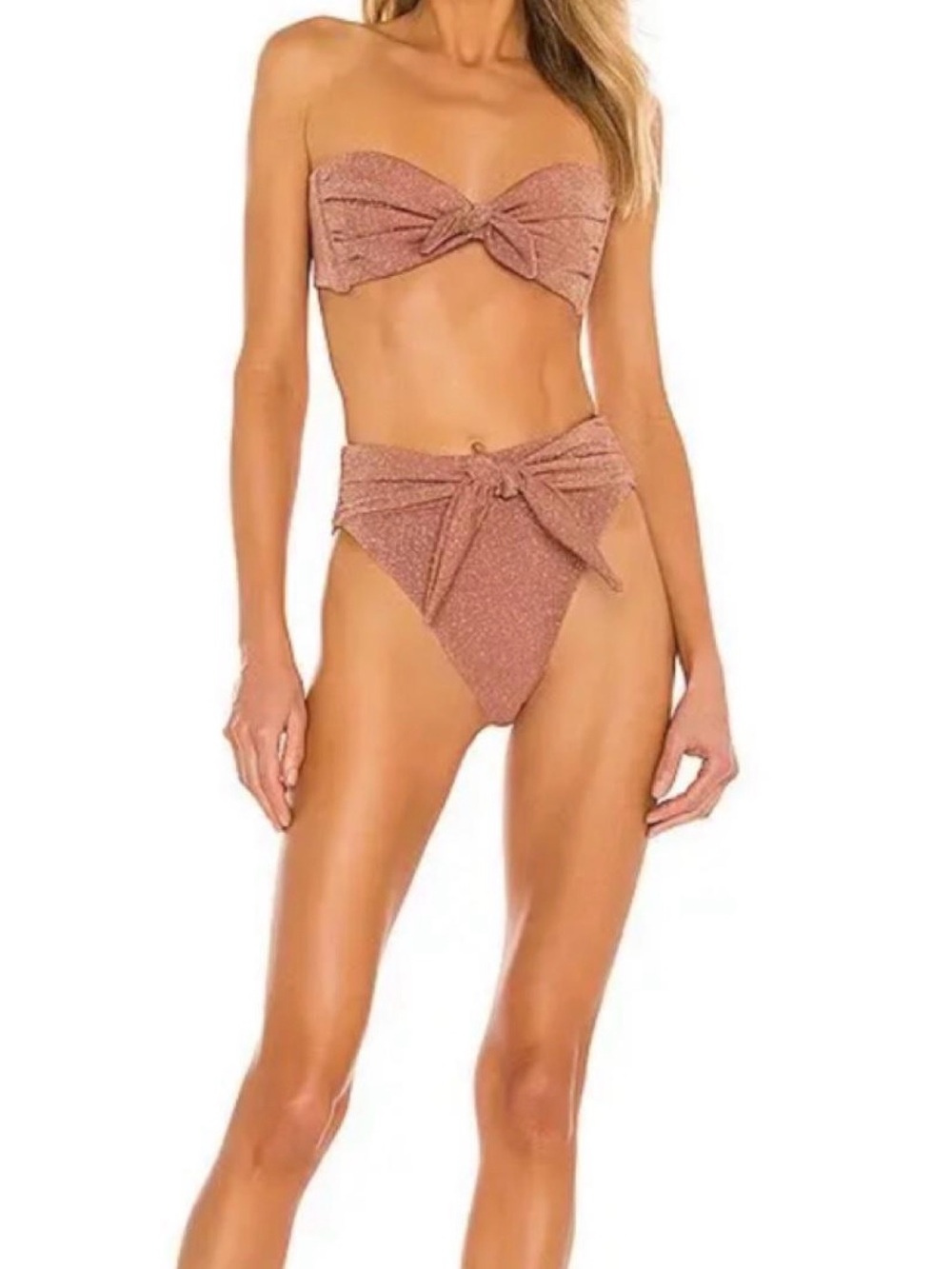 Montce | Rose Gold | Sparkle Bandeau Bikini Set | Large